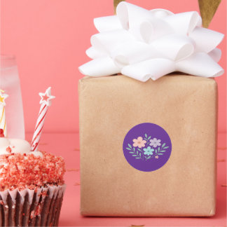 Elegant Floral Wedding Sticker Labels