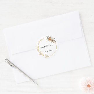 Elegant Floral Wedding Stickers