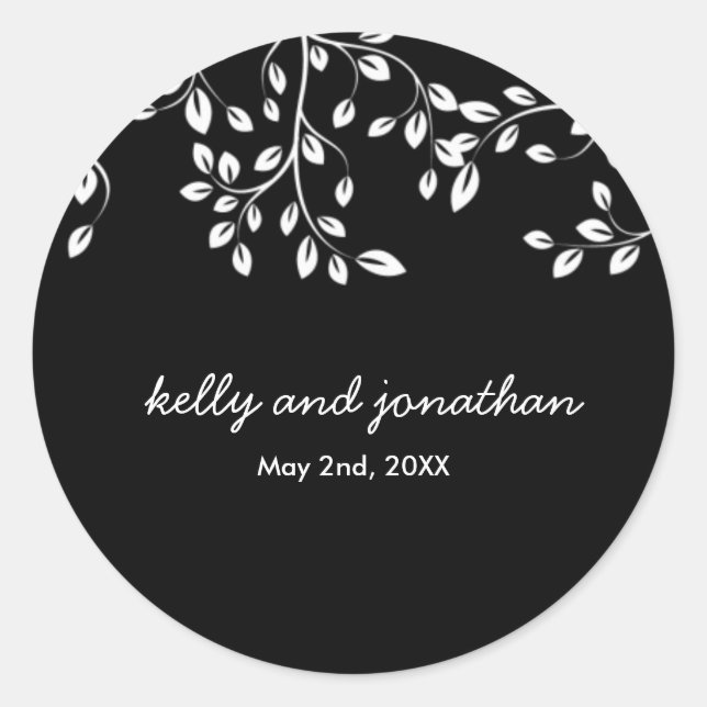 Elegant Floral Wedding Stickers (Front)