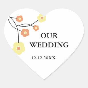 Elegant Floral  Wedding Stickers
