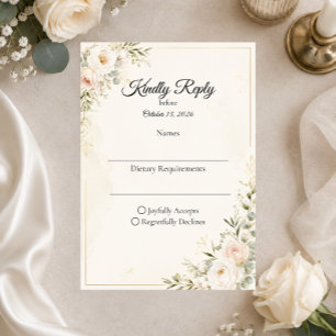 Elegant Floral Wedding Suite RSVP Card