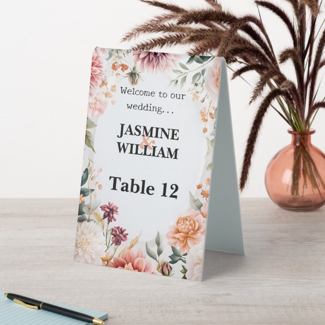 Elegant Floral Wedding Table Cards (In SItu (Table))