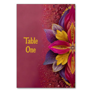 Elegant Floral Wedding Table Number