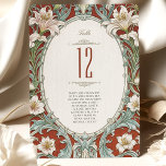 Elegant Floral Wedding Table Number Card<br><div class="desc">Add an enchanting touch to your wedding reception with our Elegant Floral Wedding Table Number Card. Each card is graced with a bold table number, accompanied by the names of guests assigned to the table, set against a rich ivory background. Golden accents and the artful arrangement of the blooms create...</div>