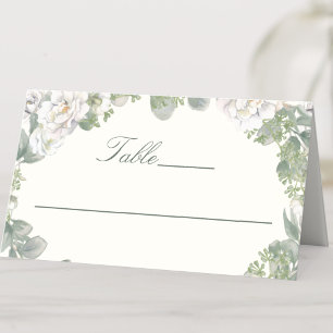 Elegant Floral Wedding Table Number Seating Place Card