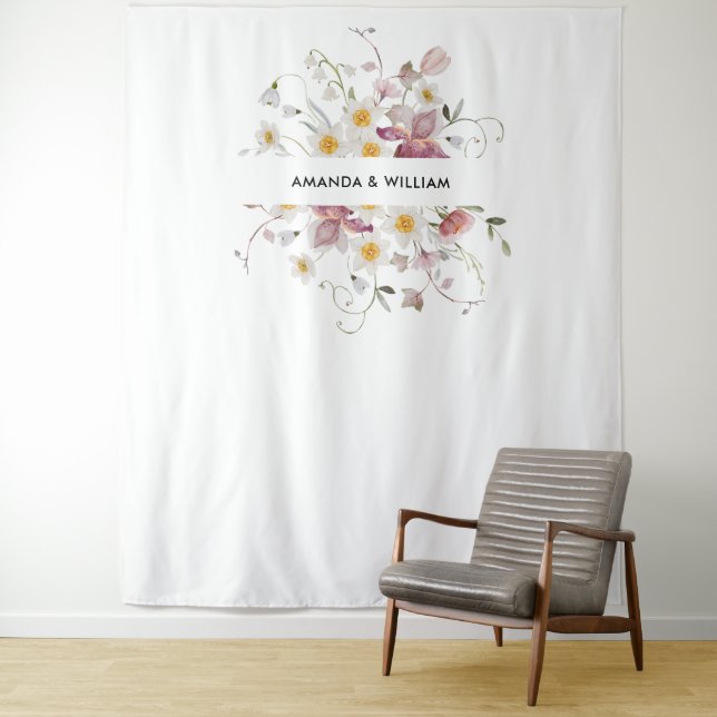 Elegant Floral Wedding  Tapestry (In Situ)