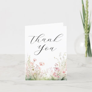Elegant Floral Wedding Thank You Card