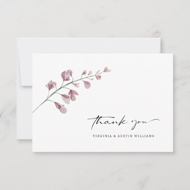Elegant Floral Wedding Thank You Card (Front)