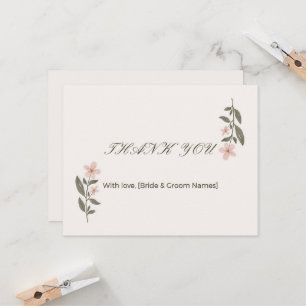 Elegant Floral Wedding Thank You Card