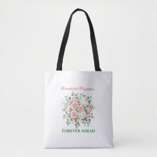 Elegant Floral Wedding Watch Tote Bag