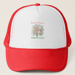 Elegant Floral Wedding Watch Trucker Hat