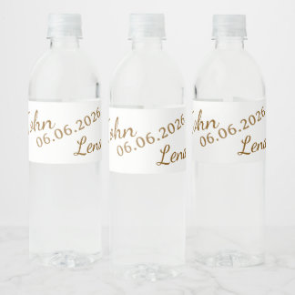 Elegant Floral Wedding Water Bottle Labels - Perso