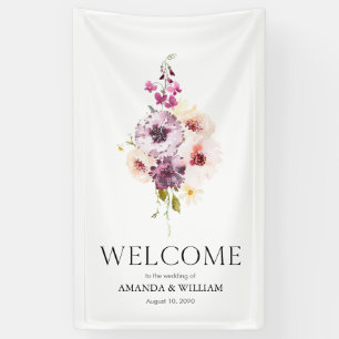 Elegant Floral Wedding Welcome Banner