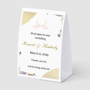 Elegant Floral Wedding Welcome Sign