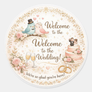 Elegant Floral Wedding Welcome Sticker