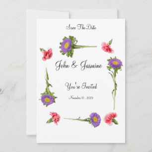 Elegant Floral Weeding Save The Date  Invitation
