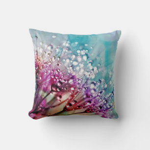 Elegant Floral Wet - Look Throw Pillow