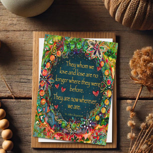 Elegant Floral Wherever We Are Sympathy Quote  Card