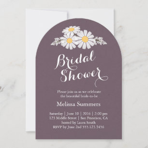 Elegant Floral White Daisies Bridal Shower Invitation