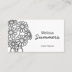 Elegant Floral White Daisies in a Mason Jar Business Card