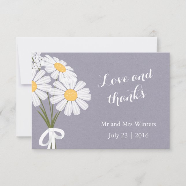 Elegant Floral White Daisies Thank You Wedding (Front)