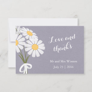 Elegant Floral White Daisies Thank You Wedding Card