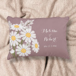 Elegant Floral White Daisies Wedding Decorative Cushion<br><div class="desc">The simplicity of a bouquet of white daisies,  aided by the white script font,  creates an elegant yet minimalistic wedding design. The text is fully editable.</div>