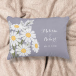 Elegant Floral White Daisies Wedding Decorative Cushion<br><div class="desc">The simplicity of a bouquet of white daisies,  aided by the white script font,  creates an elegant yet minimalistic wedding design. The text is fully editable.</div>