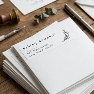 Elegant floral white return adress label return address label