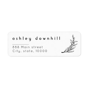 Elegant floral white return adress label return address label
