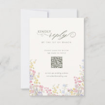 Elegant Floral Wildflower Calligraphy QR Code