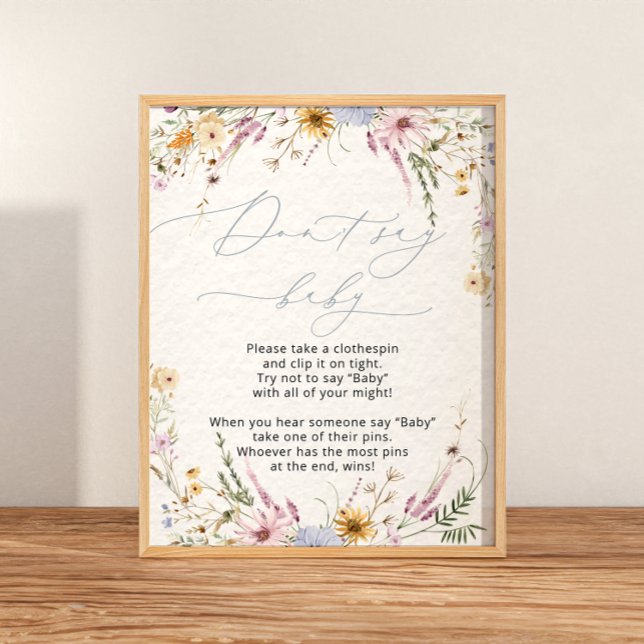 Elegant Floral Wildflowers Don't Say Baby Poster (Creator Uploaded)