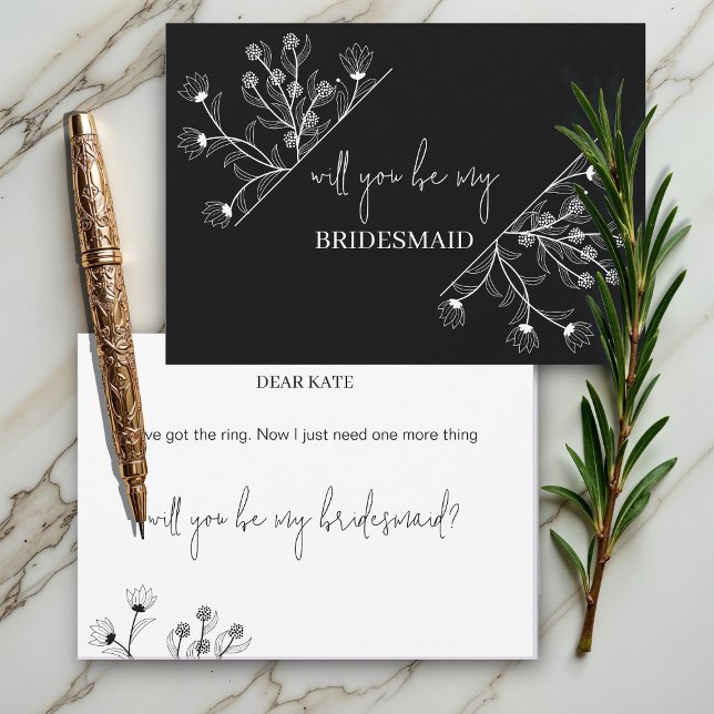 Elegant Floral "Will to be my Bridesmaid" proposal Invitation (Creator Uploaded)