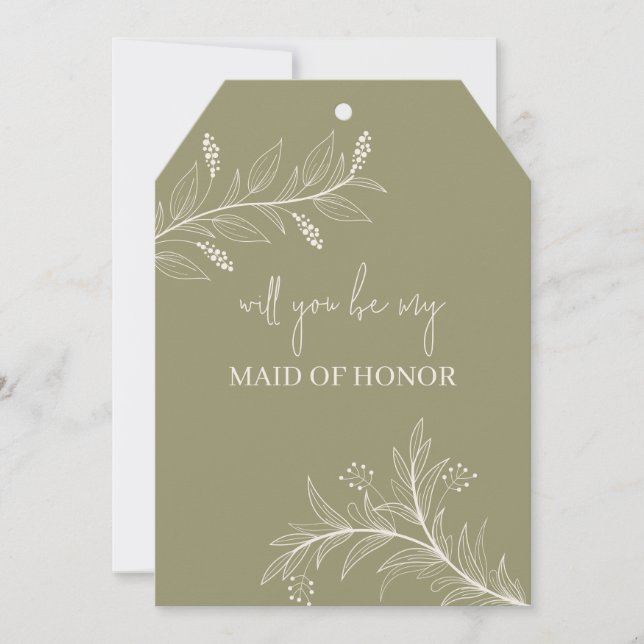 Elegant Floral "Will to be my Maid of honour" card (Front)