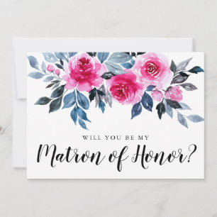 Elegant Floral Will You Be My Matron Of Honour Car