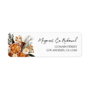 Elegant Floral Winter Wedding Address Labels