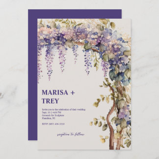 Elegant Floral Wisteria Canopy Wedding Invitation