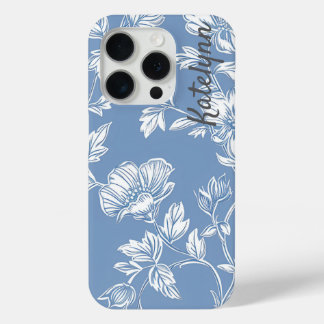 Elegant Floral With name iPhone 15 Pro Case