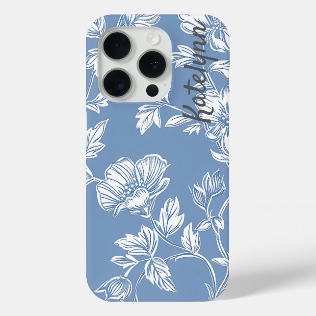 Elegant Floral With name Case-Mate iPhone Case (Back)