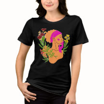 Elegant Floral Woman Silhouette