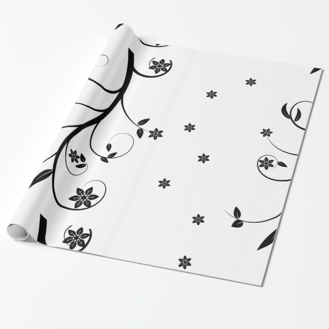 Elegant Floral Wrapping Paper (Unrolled)