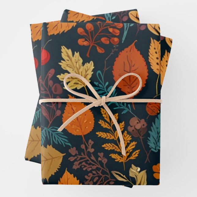 Elegant Floral Wrapping Paper Sheet (In situ)