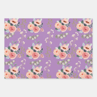 Elegant floral  wrapping paper sheet