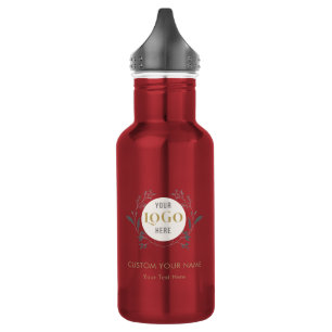Elegant Floral Wreath Custom Logo Template 532 Ml Water Bottle