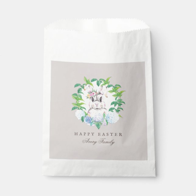 Elegant Floral Wreath Easter Favour Bag (Front)