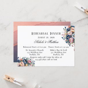 Elegant Floral Wreath For Rehearsal Dinner Invitation