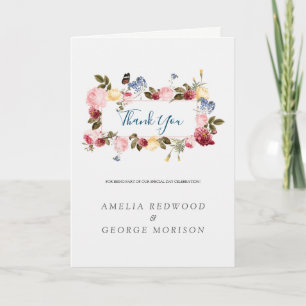 Elegant Floral Wreath Thank You Card