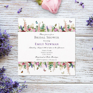 Elegant Florals Butterflies Bridal Shower Invitation
