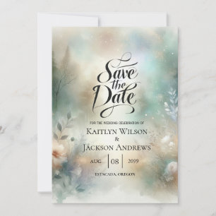 Elegant Florals in a Woodland Realm Wedding Save The Date