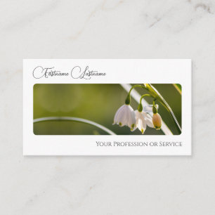 Elegant florist flower blossom calligraphy QR-Code Business Card